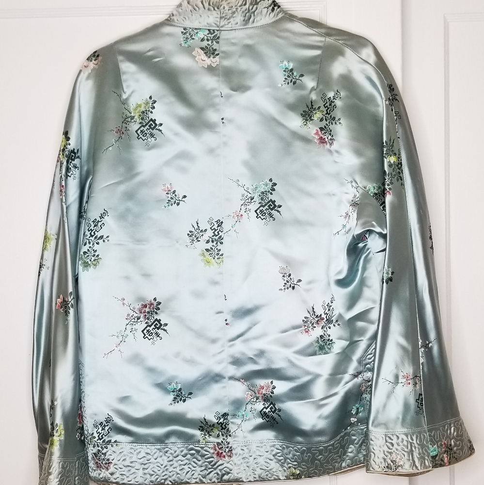 Vintage Asian Silk Quilted Reversible Open Jacket - Picture 2 of 8